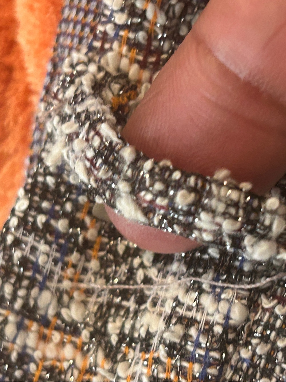 Textured Tweed Pencil Skirt in Gray and Cream for fall and winter wear - Picture 4 of 11